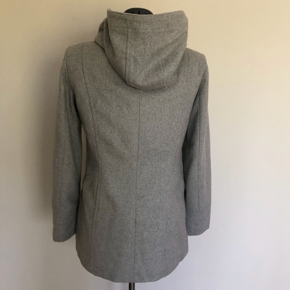 New York and Co wool blend coat w/removable hood - Picture 2 of 8